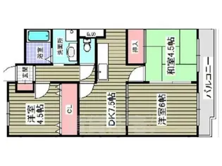 センターヒル橘【5階】の間取り
