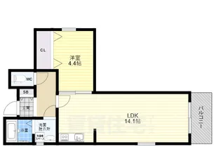 J-BRIGHT長居公園【102号室】の間取り