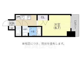プレサンス ハーバーランド アンド・シー【7階】の間取り