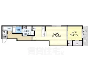 大阪府大阪市平野区長吉長原西2丁目【アパート】の間取り