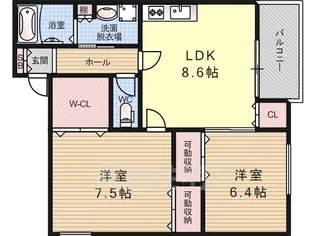 大阪府大阪市淀川区田川北2丁目【アパート】の間取り