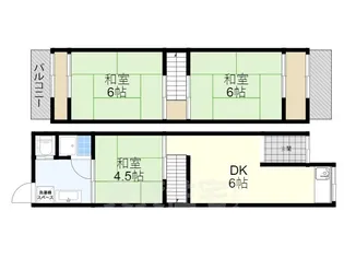 大阪府松原市南新町1丁目【テラスハウス】の間取り