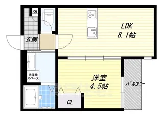 Gracias Court 瓢箪山【1階】の間取り