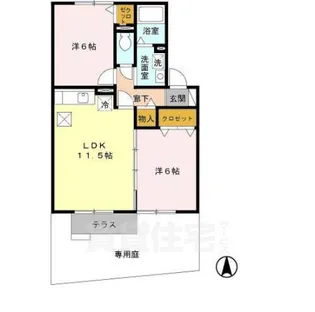 2LDKの間取り画像