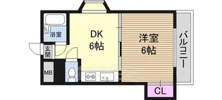 三国パラシオン【6階】の間取り