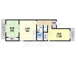 ウィッチ難波【1階】の間取り