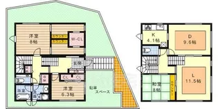 兵庫県西宮市甲陽園西山町【一戸建】の間取り