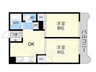 ハイコート甲子園【4階】の間取り