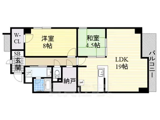 大阪府大阪市住吉区帝塚山中1丁目【マンション】の間取り