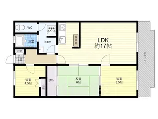 朝日プラザ生駒西2番館C棟【2階】の間取り