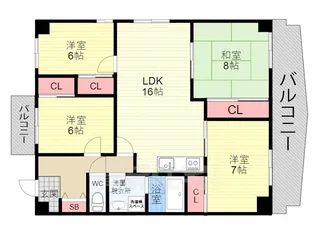 フェニックス堀川【9階】の間取り