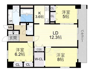 セノアタワー新大阪【14階】の間取り