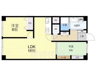 若江岩田スカイハイツ【6階】の間取り