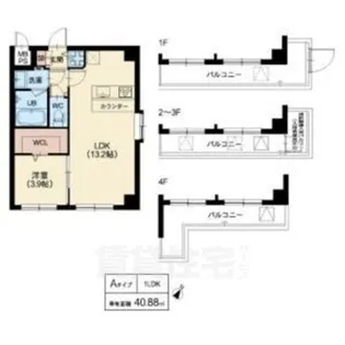 スプランディッド甲子園【3階】の間取り