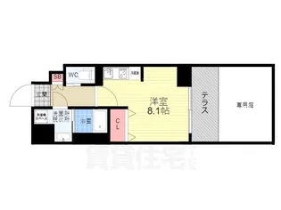 ベラジオ五条堀川3【1階】の間取り