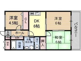 瓜破パークヴィラ【1階】の間取り