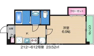 ラグゼ三国【6階】の間取り