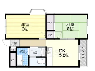 サンライフ馬野【205号室】の間取り