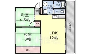 新北野コーポB棟【210号室】の間取り