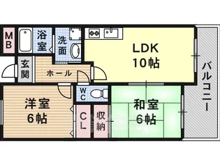 2LDKの間取り画像