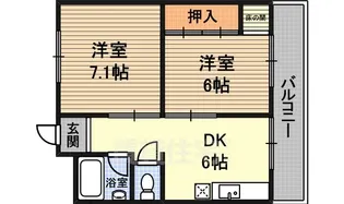 クリーンハイツ豊里【1階】の間取り