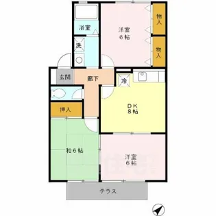 ビューテラスB棟【1階】の間取り
