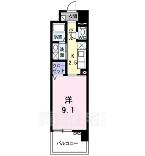 belle・franc祥鳥橋【6階】の間取り
