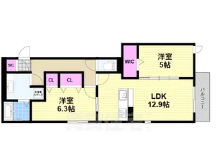 ロイズパレス中百舌鳥EAST【2階】の間取り