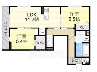 大阪府大阪市住吉区墨江3丁目【アパート】の間取り