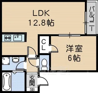 1LDKの間取り画像