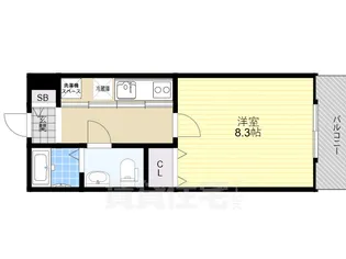 セレブ・ザ・ドリーム都島内代【4階】の間取り