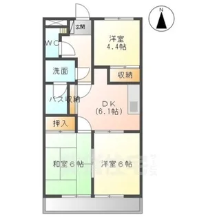プレジールB【1階】の間取り