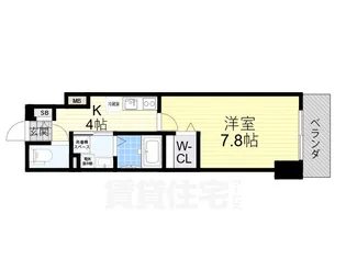 ブランシュ京橋【6階】の間取り