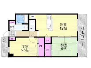 セントラルステージ千里2番館【2階】の間取り