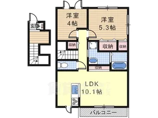 2LDKの間取り画像
