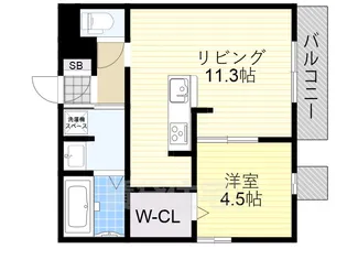 オアシス上新庄【1階】の間取り