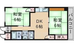大阪府豊中市上野西4丁目【マンション】の間取り