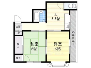 谷コーポ【3階】の間取り