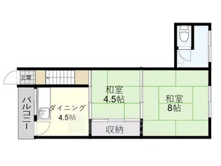 兵庫県尼崎市杭瀬北新町3丁目【テラスハウス】の間取り