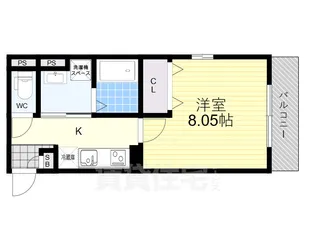 KTIレジデンス河内花園【1階】の間取り