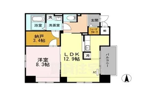 名駅アイサンメゾン【5階】の間取り