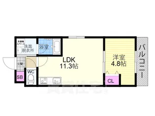 「カーサ・フェリーチェ桂」【5階】の間取り