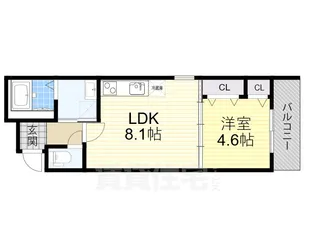 大阪府東大阪市横沼町3丁目【アパート】の間取り