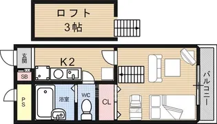 レオパレスサントネ【1階】の間取り