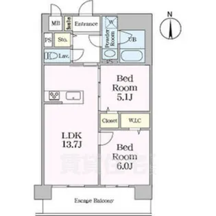 フォレスクエア六番【2階】の間取り