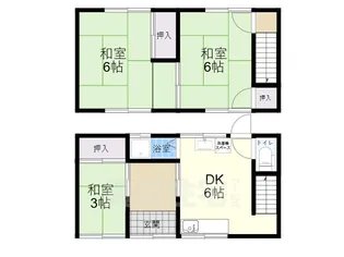 大阪府東大阪市山手町【テラスハウス】の間取り