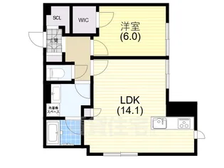 1LDKの間取り画像