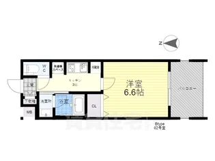 ミッドコート東三国【3階】の間取り