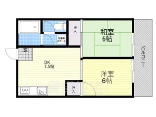 コーポみどりE棟【2階】の間取り
