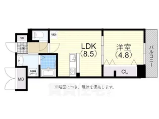 corner stone【7階】の間取り